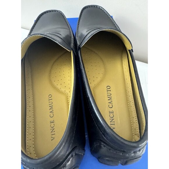 Vince Camuto Men 9.5 Black Leather VY- Esmail Driving Loafer Slip On Streetwear - Picture 6 of 15